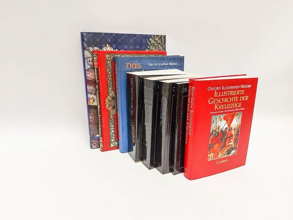 Lotto di libri su antichi popoli nordici, Alessandro Magno, le crociate