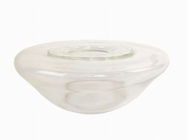 Colorless blown glass vase
