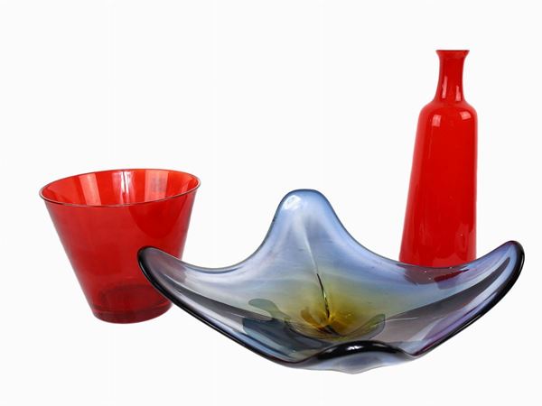 Three glass objects  (Sixties / Seventies)  - Auction The Muccia Breda Collection in Villa Donà -  Borbiago of Mira (Venice) - Maison Bibelot - Casa d'Aste Firenze - Milano