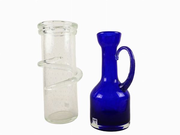 Due vasi in vetro soffiato