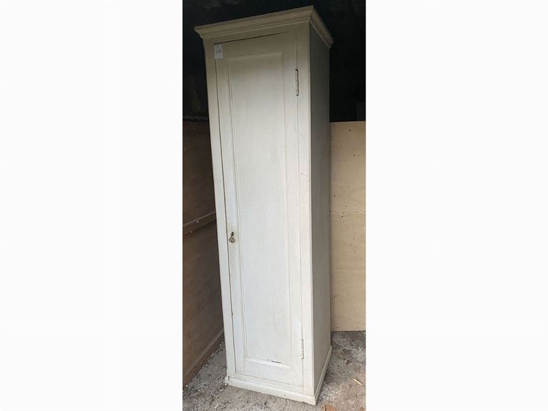 Armadietto a Colonna in Legno Tenero Laccato Bianco