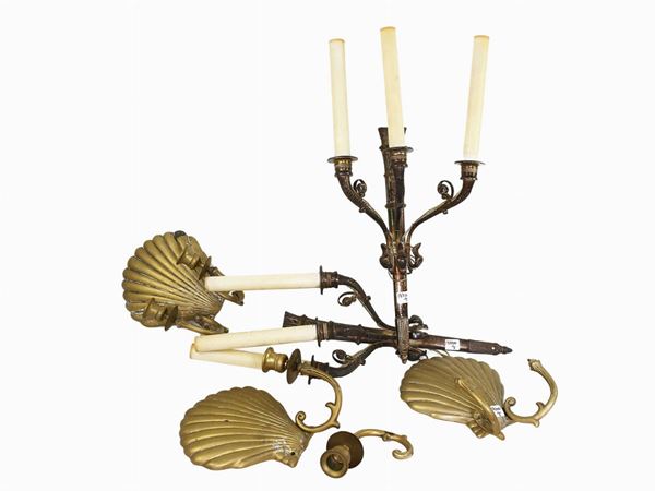 Assortment of metal wall lights