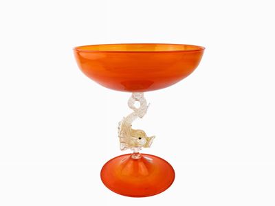 Alzata in Vetro Soffiato Color Arancio