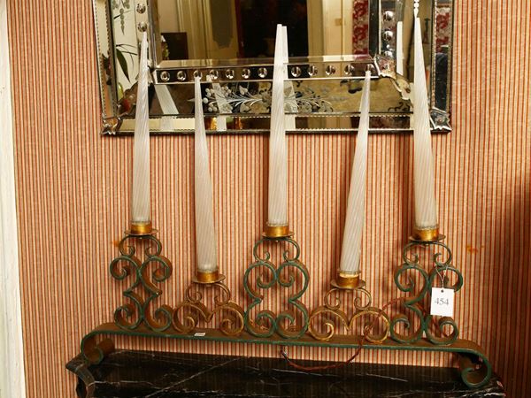 Forged iron candlestick  (Murano, 1940s)  - Auction The Muccia Breda Collection in Villa Donà -  Borbiago of Mira (Venice) - Maison Bibelot - Casa d'Aste Firenze - Milano