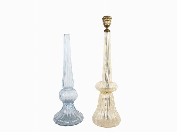 Two bases for table lamps in blown glass