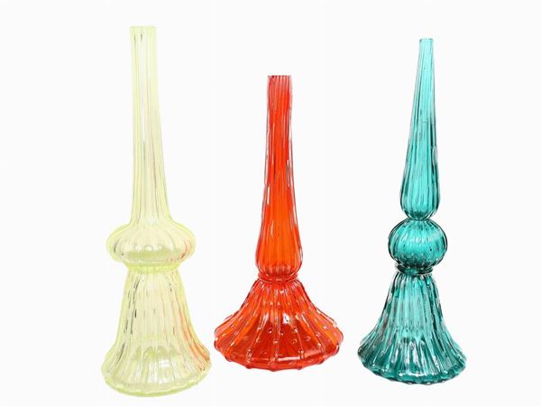 Three bases for table lamps in blown glass  (Murano, second half of the 20th century)  - Auction The Muccia Breda Collection in Villa Donà -  Borbiago of Mira (Venice) - Maison Bibelot - Casa d'Aste Firenze - Milano