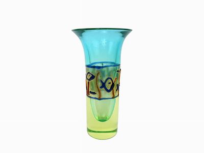 Vaso Cenedese in Vetro Sommerso Urania e Turchese