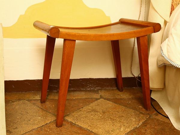 Pair of soft wood stools  - Auction The Muccia Breda Collection in Villa Donà -  Borbiago of Mira (Venice) - Maison Bibelot - Casa d'Aste Firenze - Milano