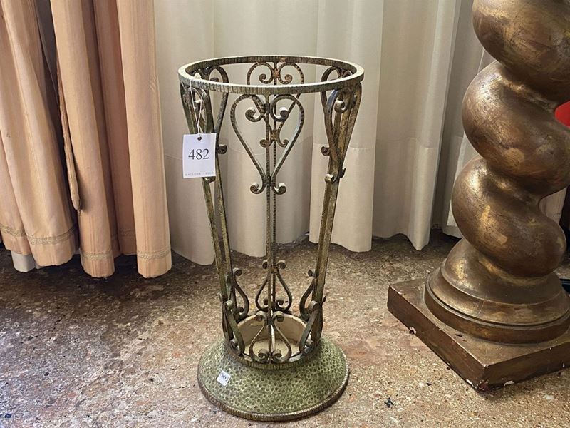 Ombrelliera in Ferro Battuto Dorato