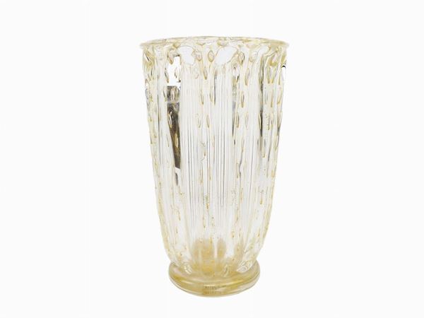 Ribbed glass vase  (Murano, seconda metà del XX secolo)  - Auction The Muccia Breda Collection in Villa Donà -  Borbiago of Mira (Venice) - Maison Bibelot - Casa d'Aste Firenze - Milano