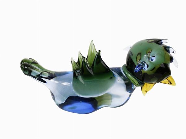Figure of a Cenedese bird in submerged glass