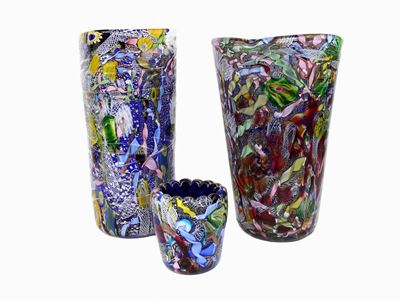 Tre Vasi a Murrine e Merletto