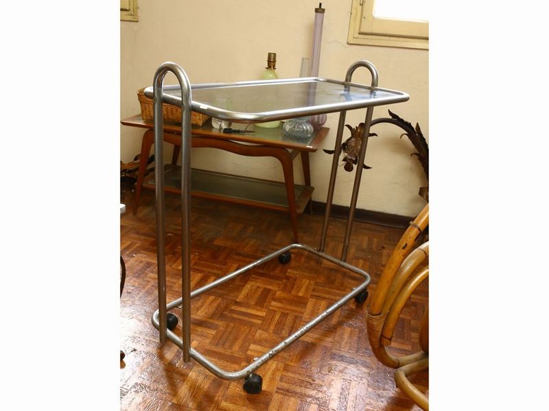 Carrello di Servizio in Metallo Cromato