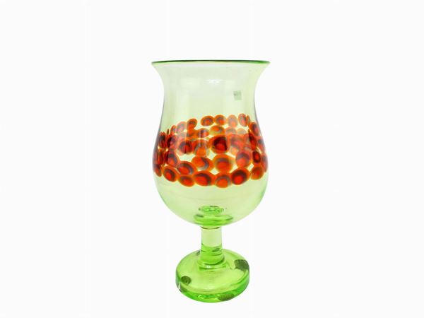 Cenedese cup in acid green glass  (Murano, 1950s)  - Auction The Muccia Breda Collection in Villa Donà -  Borbiago of Mira (Venice) - Maison Bibelot - Casa d'Aste Firenze - Milano