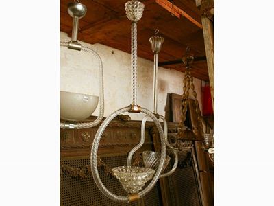 Lampadario in Vetro Incolore di Murano