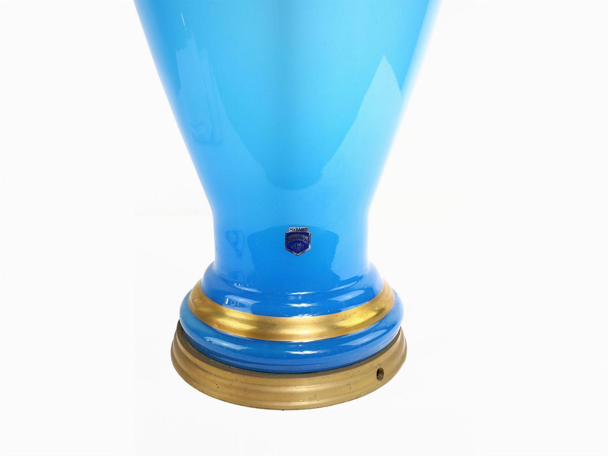 Basi per Lampade in Opalina Celeste Cenedese