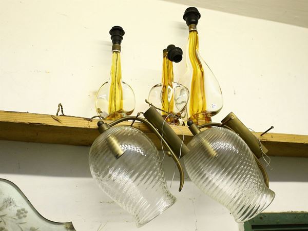 Assortment of accessories for lighting in Murano glass