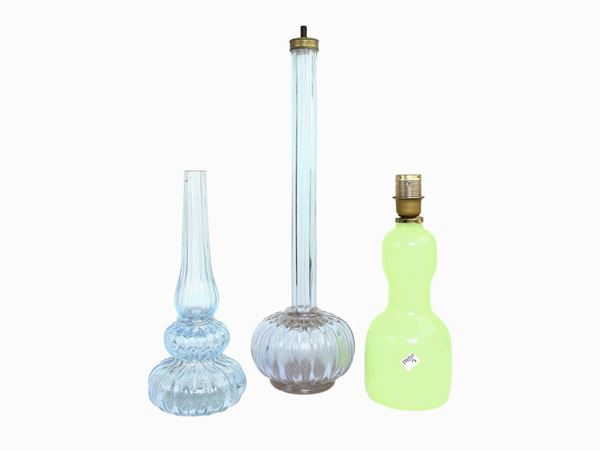 Three bases for table lamps in glass and opalines  - Auction The Muccia Breda Collection in Villa Donà -  Borbiago of Mira (Venice) - Maison Bibelot - Casa d'Aste Firenze - Milano
