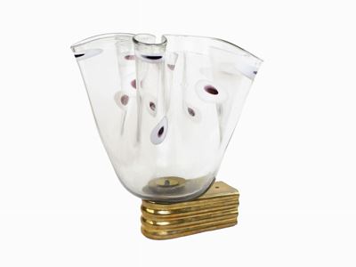 Grande Applique a Fazzoletto in Vetro Soffiato di Murano