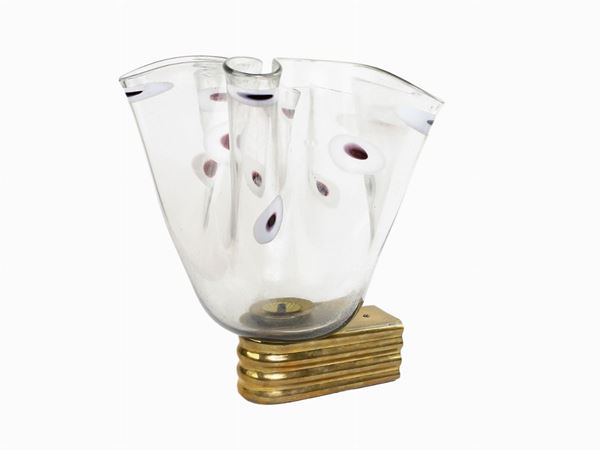 Large handkerchief applique in blown Murano glass