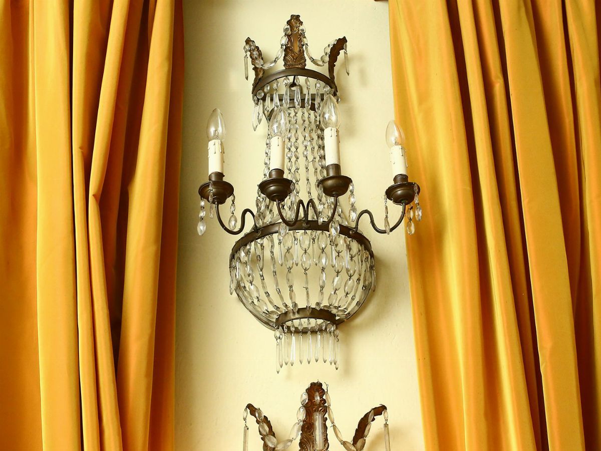 Applique a Paniere in Metallo e Vetro