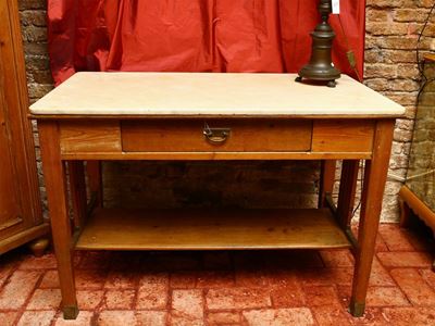 Tavolo di Servizio da Cucina in Legno Tenero