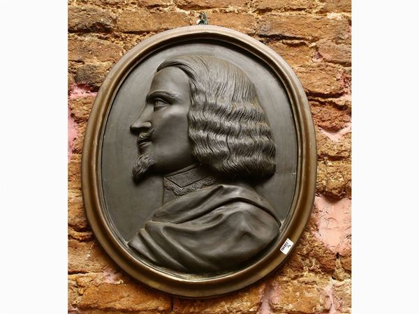 Oval bas-relief in bronze