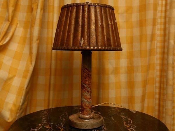 Table lamp in breccia marble