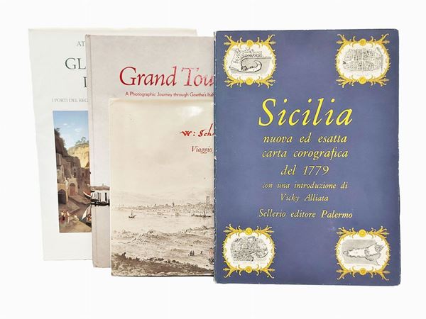 Lotto di libri di grande formato sul viaggio in Italia e cartografia