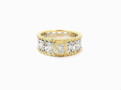 Anello in Oro Bianco e Giallo con Diamanti