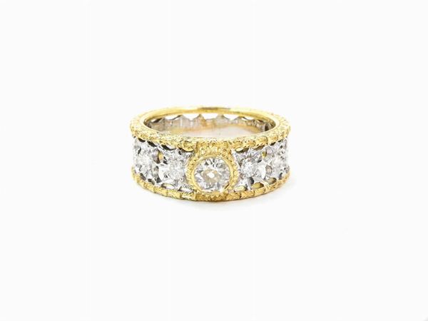 White and yellow gold ring with diamonds  - Auction Jewels and Watches - Maison Bibelot - Casa d'Aste Firenze - Milano