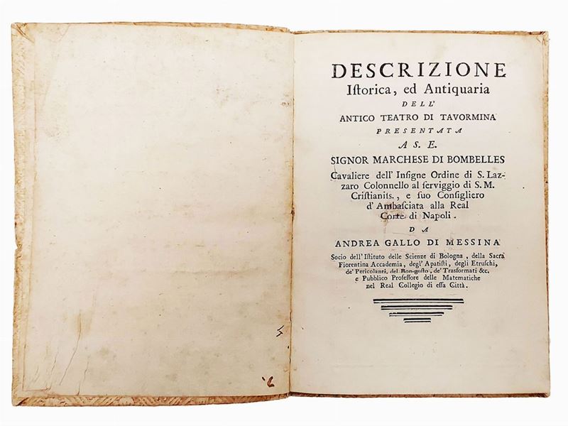 Descrizione Istorica, ed Antiquaria Dell'antico Teatro di Tavormina