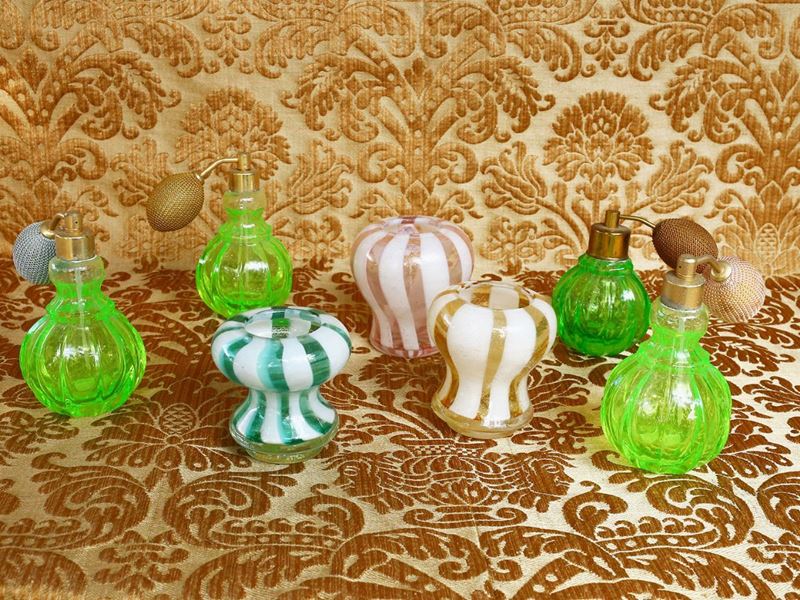 Lotto di Curiosità in Vetro Soffiato e Pressato di Murano