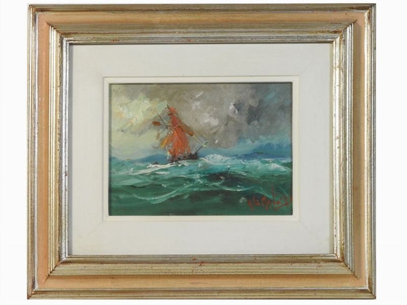 Norberto Martini - Paesaggio Marino in Tempesta