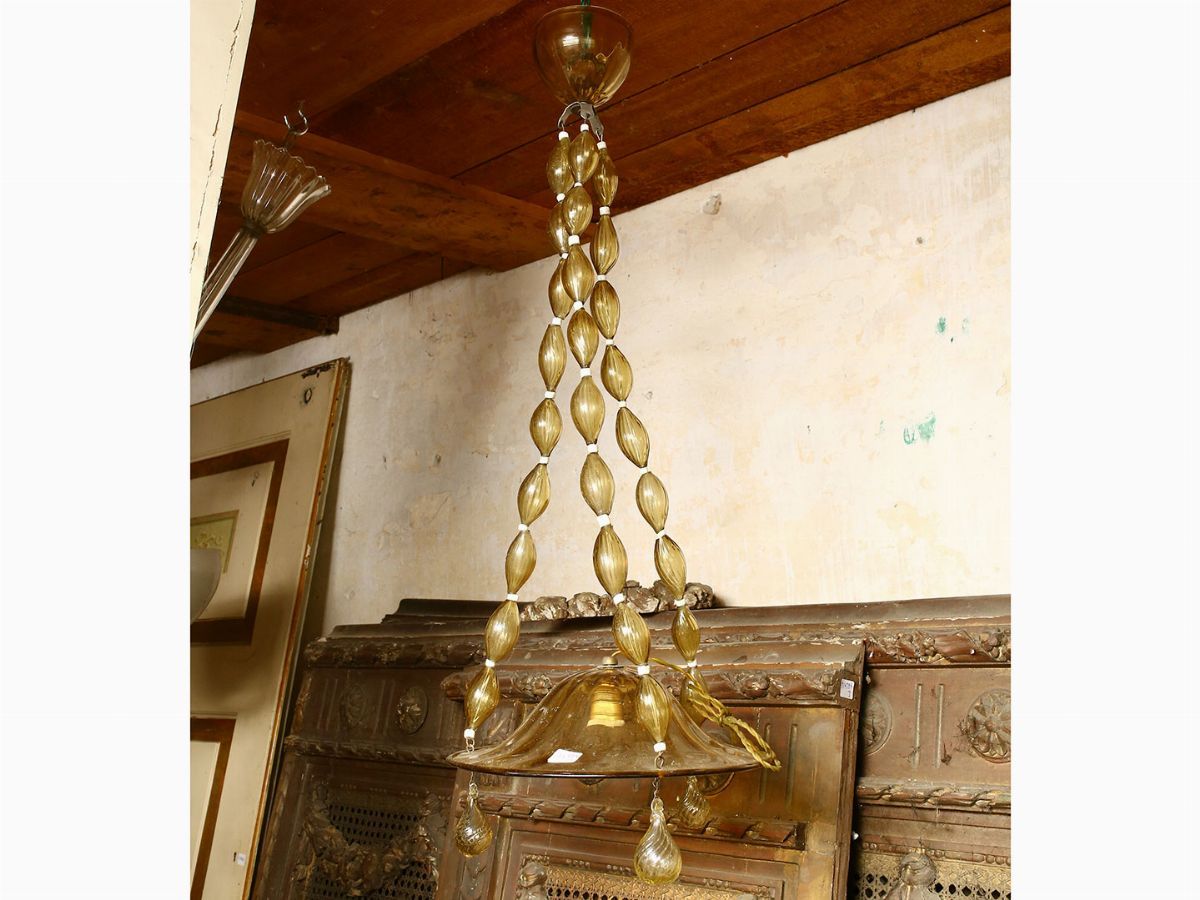 Due Lanterne in Vetro Soffiato Fumè di Murano