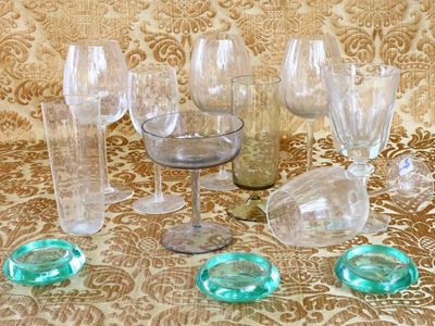 Dieci Bicchieri Fantasia da Aperitivo in Vetro Soffiato o Cristallo