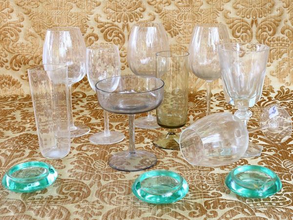 Dieci bicchieri fantasia da aperitivo in vetro soffiato o cristallo