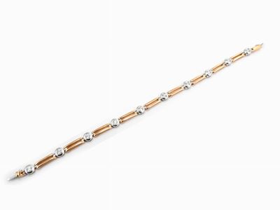 Bracciale in Oro Bianco e Rosa con Diamanti