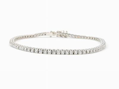Bracciale Tennis in Oro Bianco con Diamanti