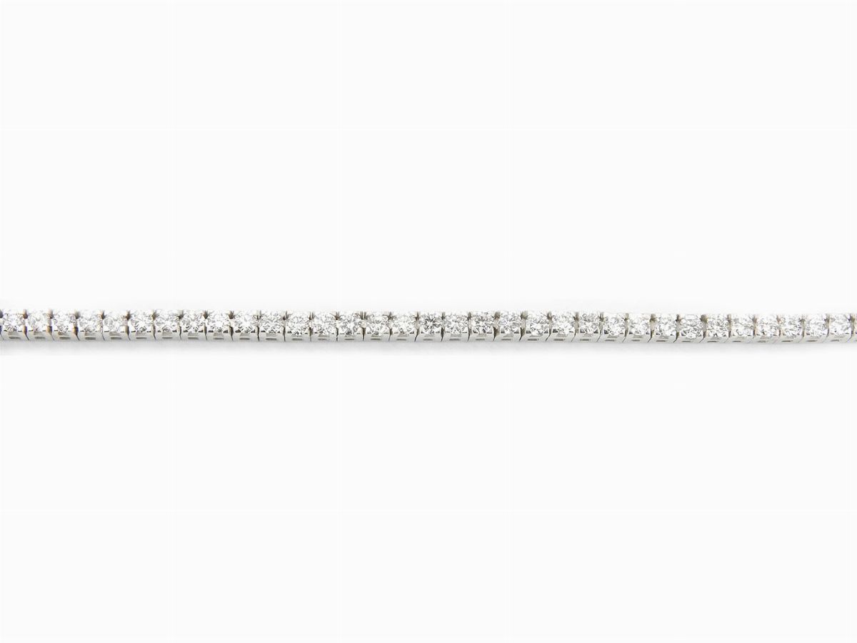 Bracciale Tennis in Oro Bianco con Diamanti