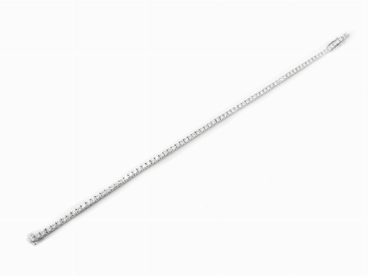 Bracciale Tennis in Oro Bianco con Diamanti