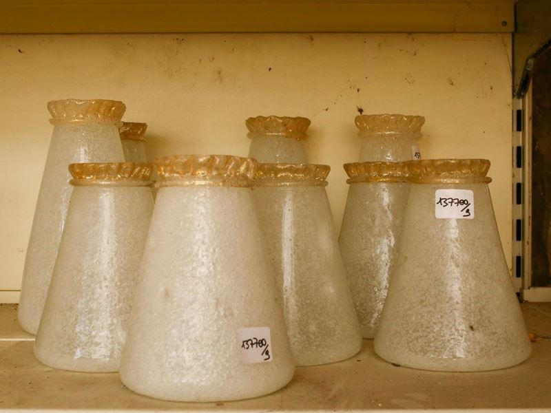 Lotto di Accessori per Lampadari in Vetro Soffiato di Murano