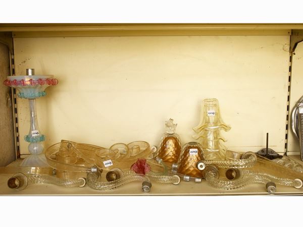 Lotto di accessori per lampadari in vetro soffiato di Murano