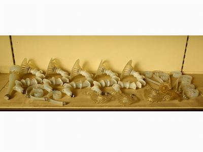 Lotto di Accessori per Lampadari in Vetro in Vetro Soffiato di Murano