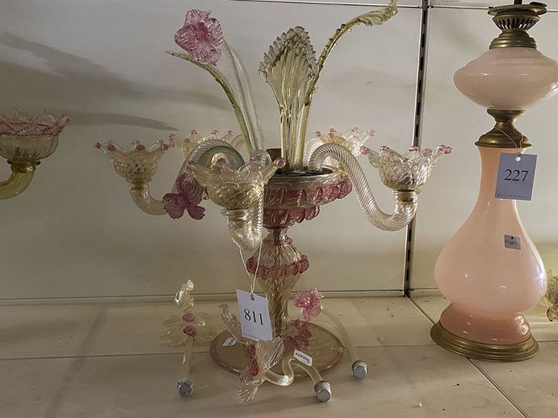 Flambeau in Vetro Soffiato di Murano