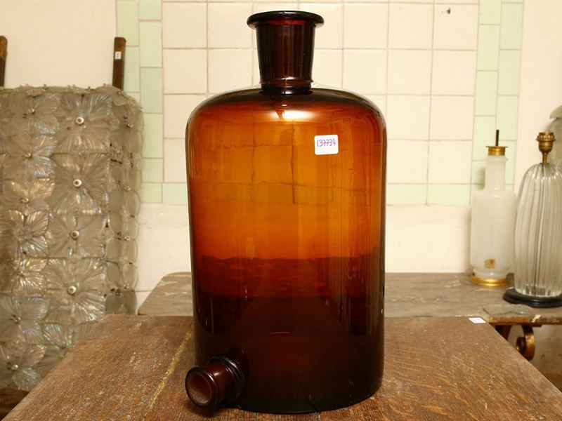 Grande Dispenser per Liquidi in Vetro Color Caramello