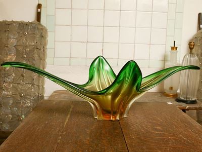 Grande Coppa Centrotavola in Vetro Soffiato di Murano