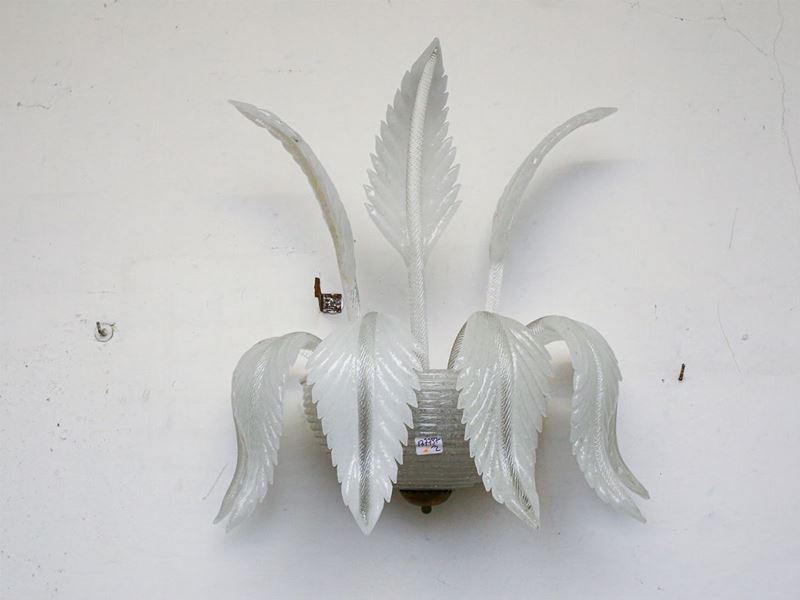 Coppia di Applique in Vetro Soffiato di Murano