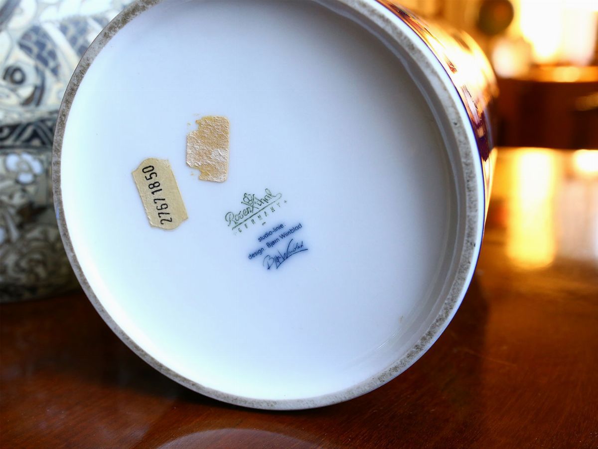 Vaso Cilindrico in Porcellana Brion Winblad per Rosenthal