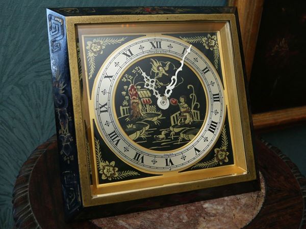 Table clock in metal and enamel, Tiffany & Co Chelsea, serial number 537403